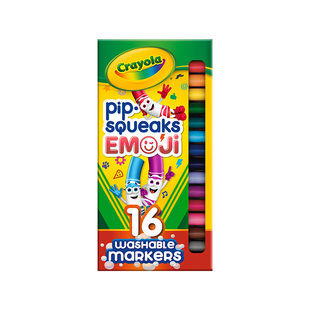 绘儿乐Crayola16色可水洗短杆粗头儿童水彩笔 ( 表情符号笔头)