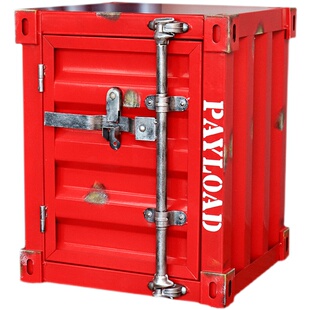 工业风集装箱多功能床头柜铁艺卧室床边柜创意装饰收纳储物柜边柜