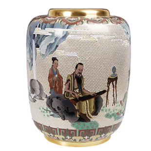 张向东大师景泰蓝花瓶15寸《高山流水》中式家装铜胎掐丝珐琅摆件