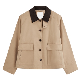 Brooks Brothers/布克兄弟女士26春夏新品拼接领口短款工装夹克