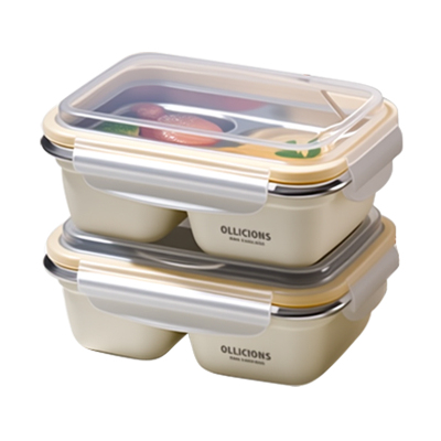 【超级新品】抗菌不锈钢分格饭盒