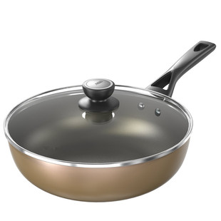 爱仕达不粘锅炒锅家用炒菜煤气电磁炉适用少油烟小平底锅燃气锅具