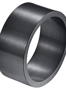 欧美街头宽指环男士戒指钛钢简约个性2025高级感食指戒单身尾戒黑