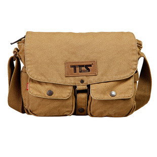 光阴的故事户外快递帆布包男士运动单肩书包电脑复古休闲斜挎跨包