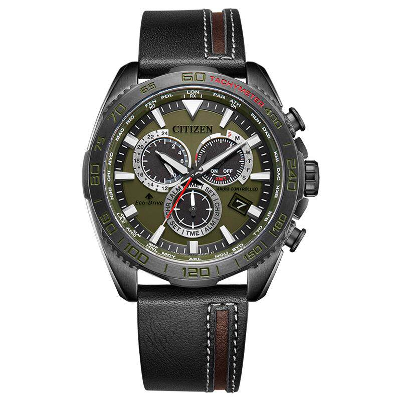 【自营】西铁城手表男 PROMASTER光动能电波对时表皮带男表CB5037