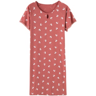 顶呱呱彩棉睡裙女夏季纯棉睡衣薄款韩版宽松家居服可外穿吊带睡裙