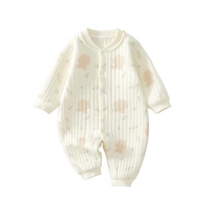 温巢婴儿衣服秋冬夹棉保暖连体衣