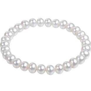 六桂福珠宝珍珠手链女款天然正品串珠手饰弹力绳妇女节礼物