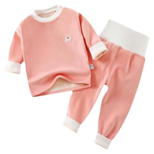 宝宝加绒套装儿童无骨高腰保暖内衣婴儿秋衣秋裤春秋男女睡衣秋冬