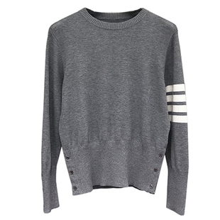 tb情侣套头针织衫秋冬男女同款宽松韩版灰色打底潮牌圆领毛衣外穿