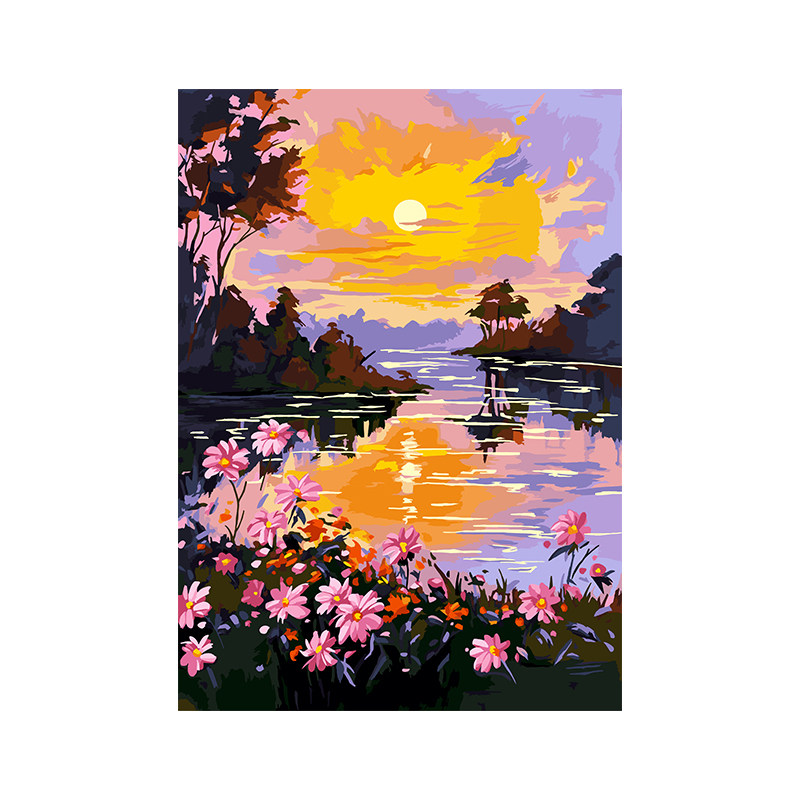 自油自画DIY数字油画粉黛金辉