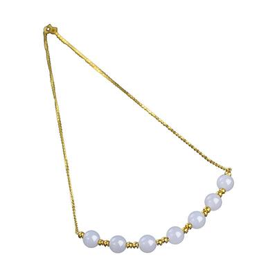 和合玉器和田玉羊脂白玉18k金玉珠项链玉坠金镶玉18K金吊饰吊坠女