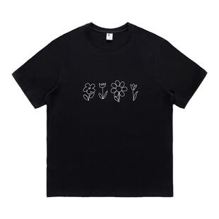 正肩女t恤设计师个性ins潮牌设计感小众宽松显瘦纯棉短袖女夏天