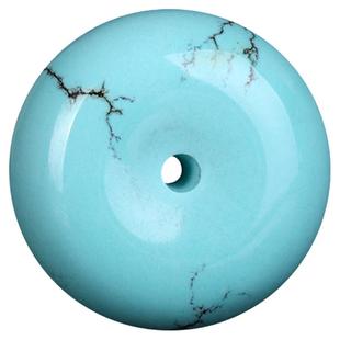 新款湖北保真原矿绿松石平安扣吊坠面包圈挂件手串手链DIY配饰