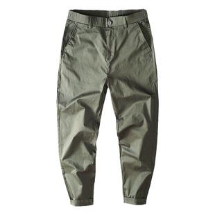 休闲裤男士2023新款直筒运动宽松黑色纯棉九分西裤子男潮流秋冬季