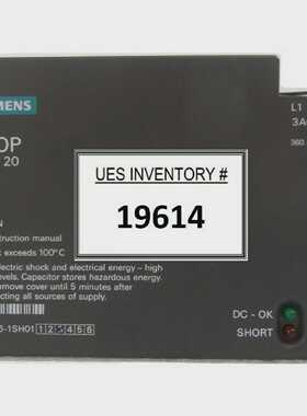西门子 6EP1436-1SH01 电源 SITOP power20 Balzers Unaxis LLS 5
