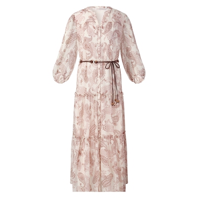 歌莉娅春季桑蚕丝印花连衣裙女