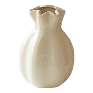 复古高级感陶瓷花瓶北欧奶油ins风客厅插花干花鲜花家用装饰摆件