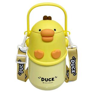 小黄鸭保温杯儿童可爱316不锈钢吸管杯学生上学专用水杯女高颜值