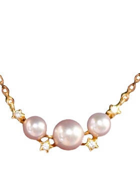 小立交星辰s925纯银女天然珍珠