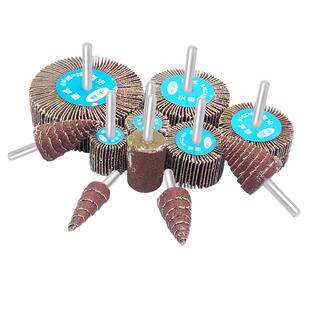 百叶磨头 带柄叶轮金属木工不锈钢砂布叶轮百叶锥型加长柄百叶轮