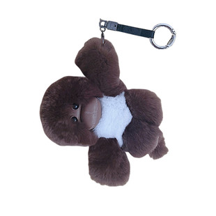 俄罗斯风格真毛包包挂件獭兔毛小猴子小熊猫小浣熊毛绒玩偶钥匙扣