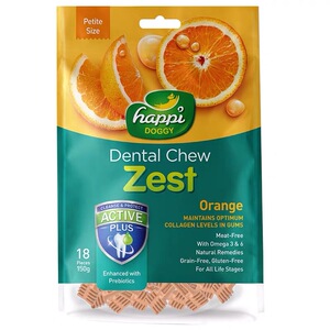 新加坡HappiDoggy水果洁齿骨狗狗磨牙棒洁齿零食训练奖励除口臭