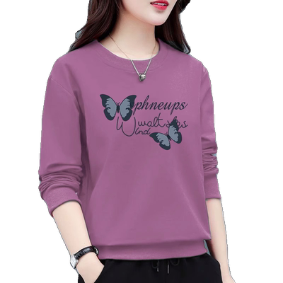 大码T印花卫衣保暖长袖气质印花