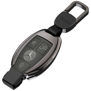 适用奔驰ML350车钥匙套专用ml320/400/450/GLK300金属保护包扣壳