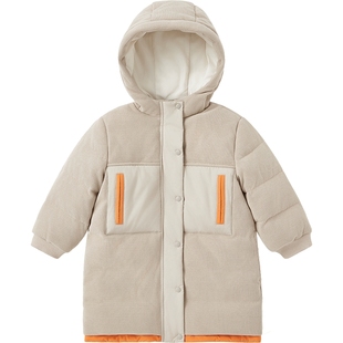 【商场同款】英氏儿童羽绒服冬季男童灯芯绒加厚羽绒外套超韧绒