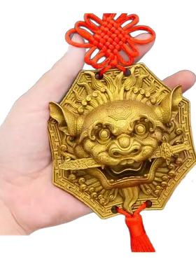 狮咬剑全铜狮子头八卦镜虎头牌