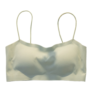无痕小吊带背心女内搭一体美背文胸细肩带抹胸打底一字上衣带胸垫