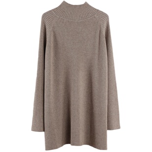 毛衣女2025新款秋冬韩版时尚半高领宽松慵懒风套头中长款针织衫潮