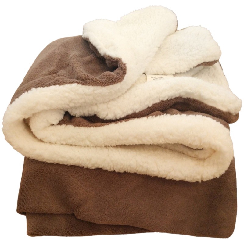 小毛毯被子盖毯羊羔绒双层加厚珊瑚绒办公室午睡小毯午休空调毯子