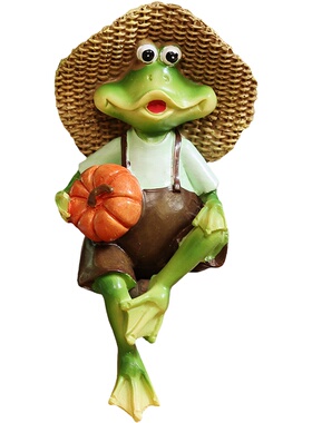 阳光俏皮青蛙家居装饰摆件趣味