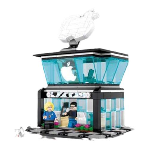 街景系列手机店快餐店拉面店儿童益智拼装积木玩具模型601020