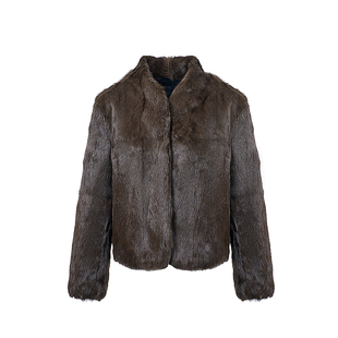 老钱风安哥拉草原兔兔毛皮草外套女短款冬季2025新款年轻款小个子