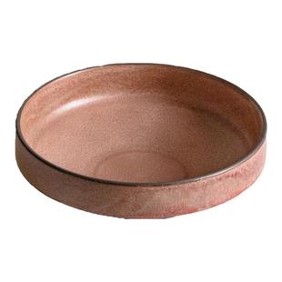 北欧陶瓷沙拉碗家用宽口深碗商用西式6.5英寸黑陶土窑变汤碗菜碗