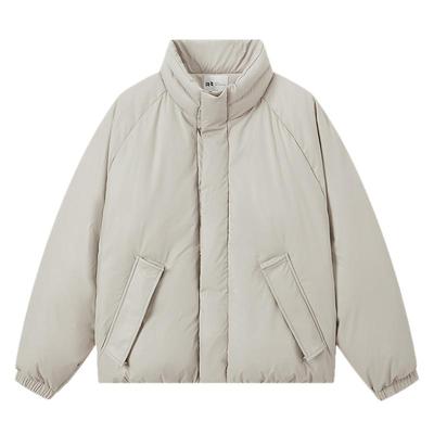 商场同款流石男装PU皮短款羽绒服