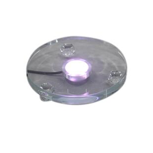 发光底座插电七彩佛堂酒柜书桌佛像水晶摆件灯光黄光白光圆形托底