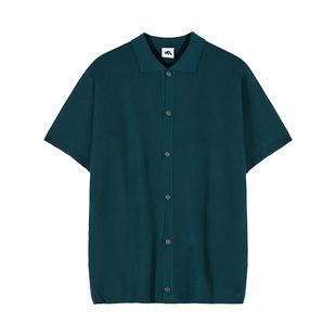 MRCYC翻领针织T恤男夏季韩系宽松短袖polo衫高级感衬衫领开衫半袖