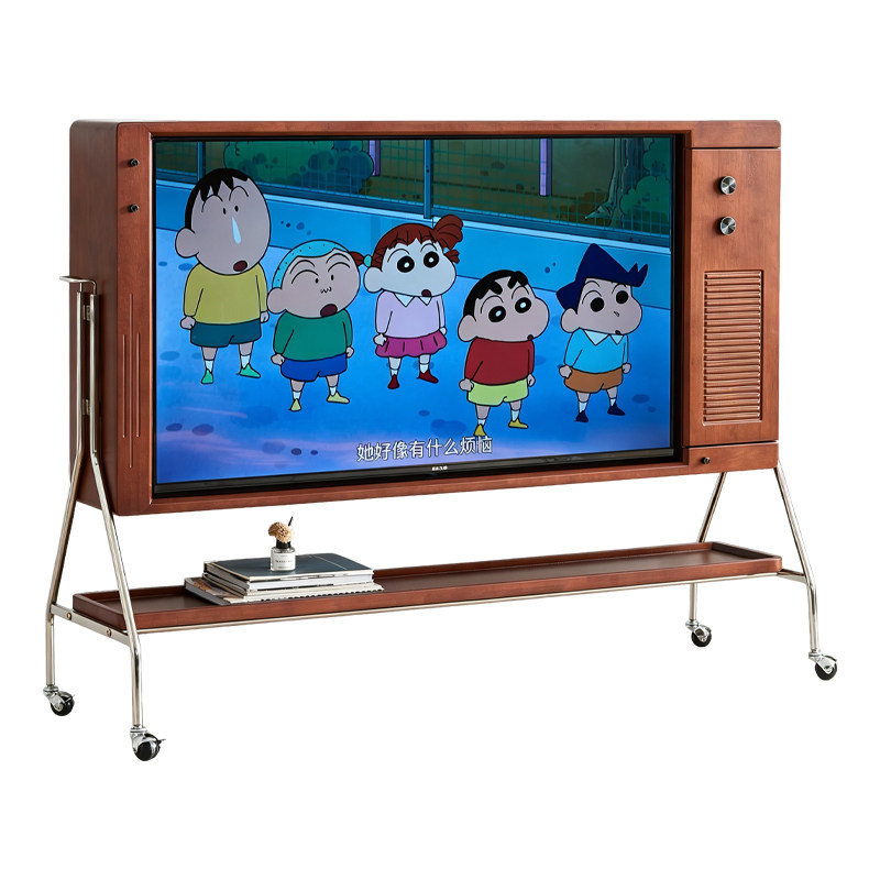 中古风实木电视柜带轮全屋可移动
