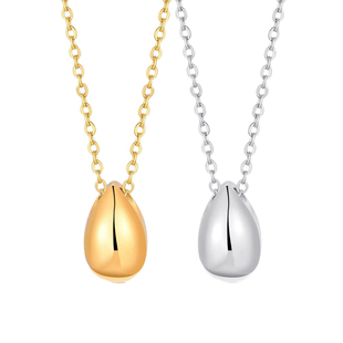 不锈钢小众设计蛋形水滴可打开小容器项链装香水瓶骨灰毛发纪念