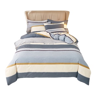 水星家纺100%全棉加厚磨毛被套单件新款冬季保暖纯棉被罩200x230