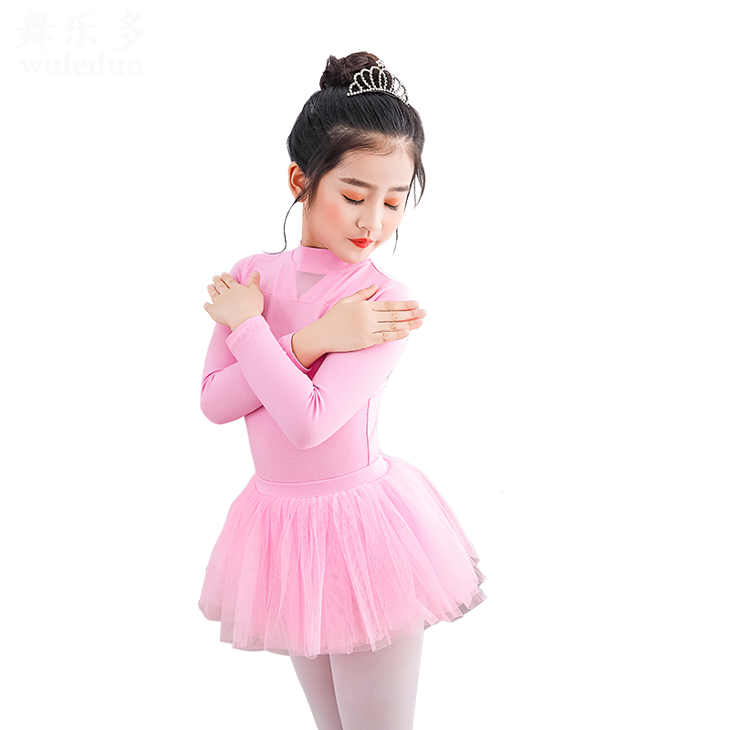 儿童舞蹈服少儿芭蕾舞民族舞秋冬加绒厚练功服女童中国舞高领体服