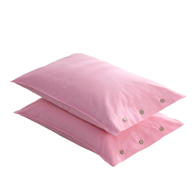 精梳细纱纯棉枕套一对装原棉老粗布枕头套纽扣款加厚枕芯套内胆套