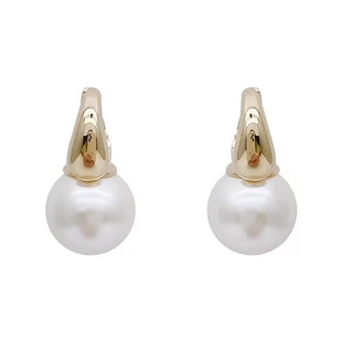 韩国东大门代购耳饰2025新款马凡舒同款耳环法式气质珍珠耳坠金色