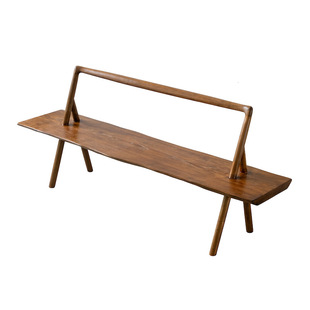 木有作为自然主义复古风白蜡木实木大板长椅家用换鞋凳床尾长凳