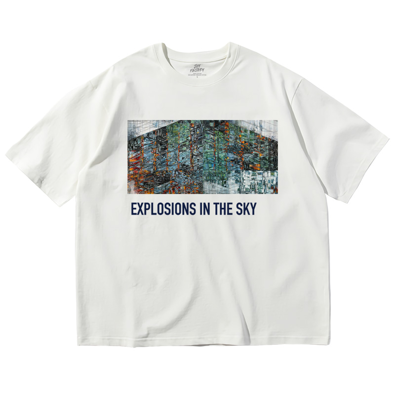 美式重磅Explosions In The Sky天空爆炸oversize五分袖T恤