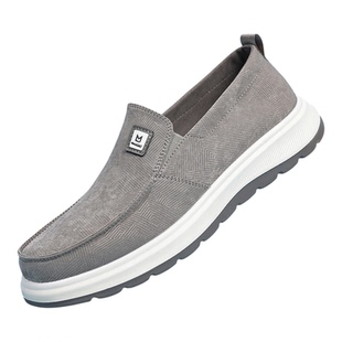 达官贵人老北京布鞋男一脚蹬软底懒人鞋透气防臭爸爸鞋男士休闲鞋